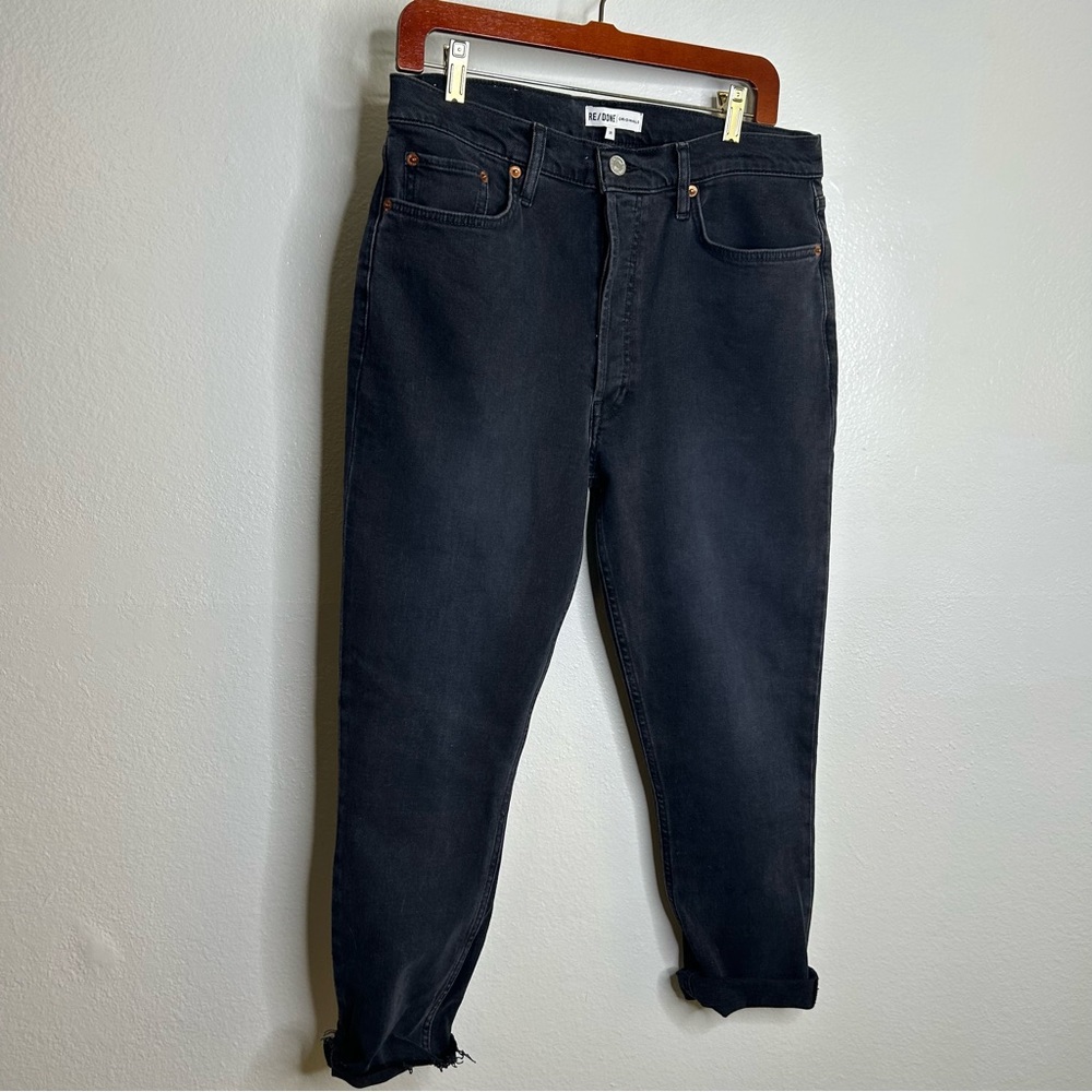 Re/Done Women's Straight Leg Jeans in Black - Picture 4 of 15